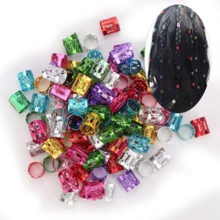 100Pcs Adjustable Dreadlocks Hair Braid Beads Cuffs Hai