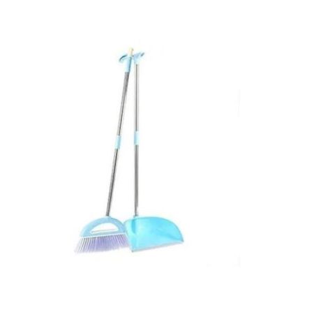 2 In 1 Broom And Dust Pan For Cleaning And Collecting Rubbish-Multicolour