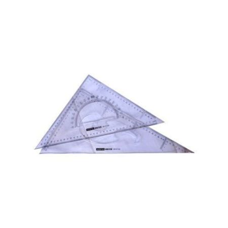 A Set Of Technical Drawing Set Squares - Clear In Color.