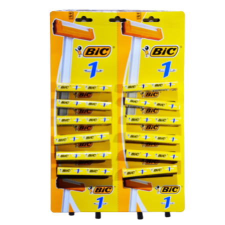 Bic 1 Disposable Shaving Razor, Card of 24 Razor