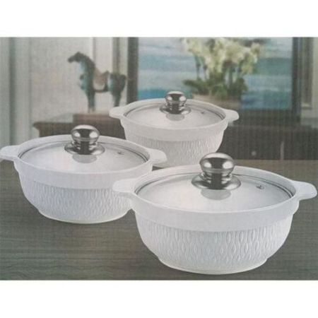 Ceramic Dinnerware Serving Bowls 3 Sizes -White