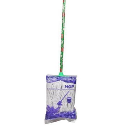 Floor Cleaning Total Hygien Cotton Mopper - White,Blue , Multi Colored Handle