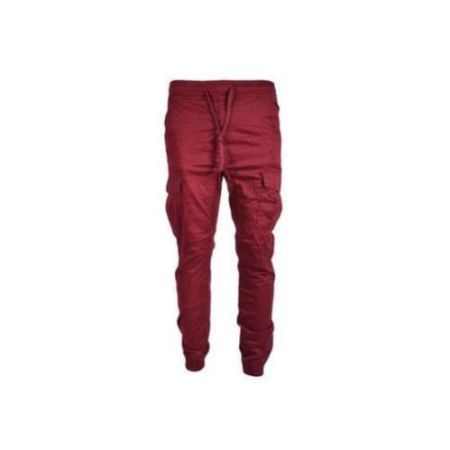 Men's Designer Khaki Cargo Pants - Maroon