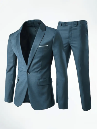 Men's Suit Jacket + Western Pants Casual Slim Fit Dark Gray