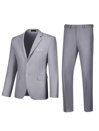 SAILIINY Men'S Formal Suit Set  Light Grey