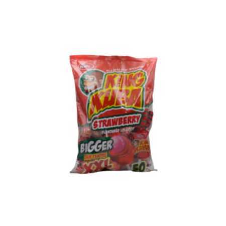 King Kuba Lollipops XXL Strawberry 12pktsx50pcs